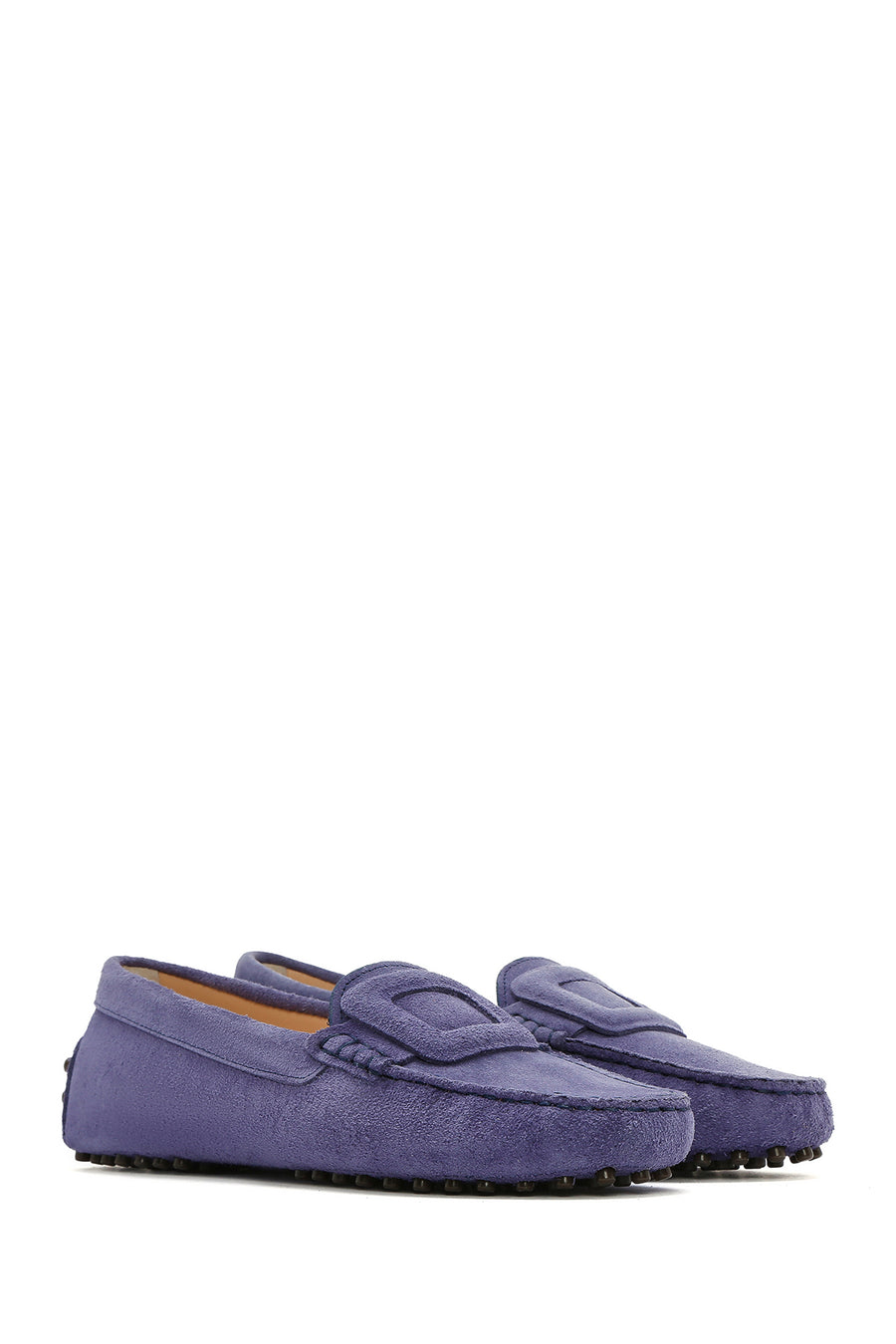 Women's Navy Blue Suede Leather Loafer