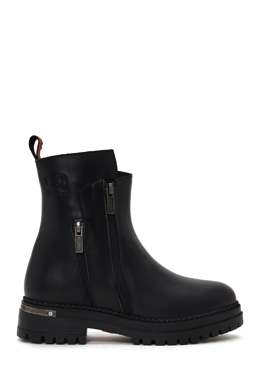 Harley Davidson Woman Black Peking Zip Closure Thick-Soled Leather Boots 026Z100039 | Derimod