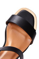 Women's Black Ankle Strap Low Heeled Sandals | Derimod