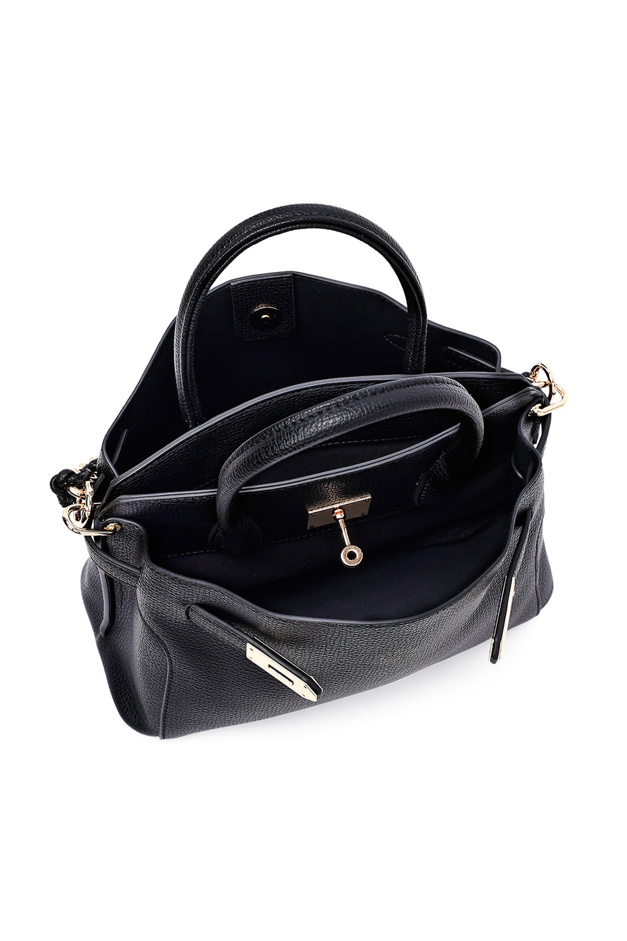 Women's Black Long Strap Mini Handbag