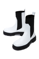 Women's White Leather Chelsea Boots | Derimod