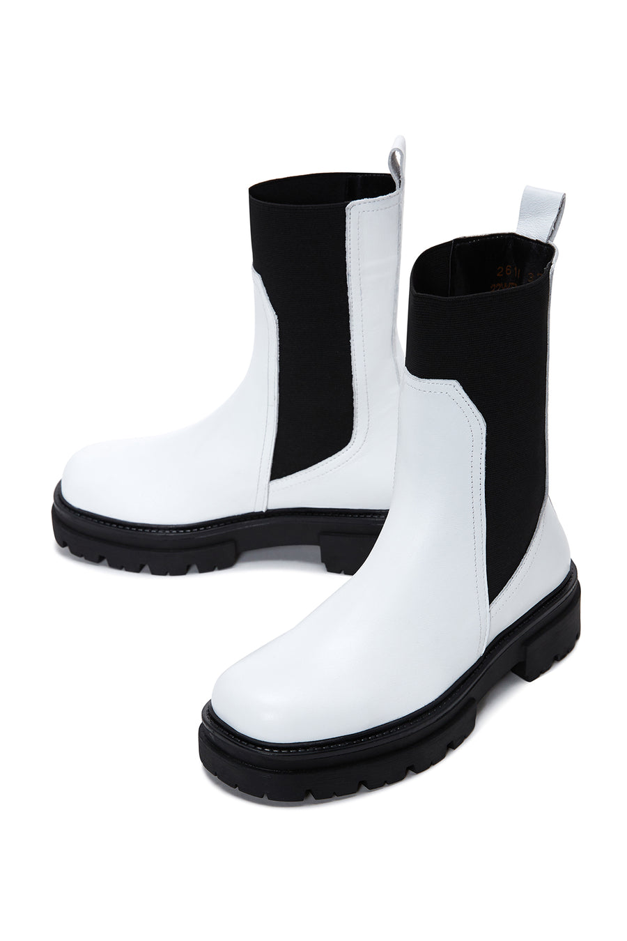 Women's White Leather Chelsea Boots