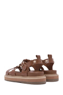 Women's Tan Ankle Strap Thick Soled Sandals | Derimod