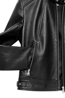 Missy Women's Black Short Leather Jacket | Derimod