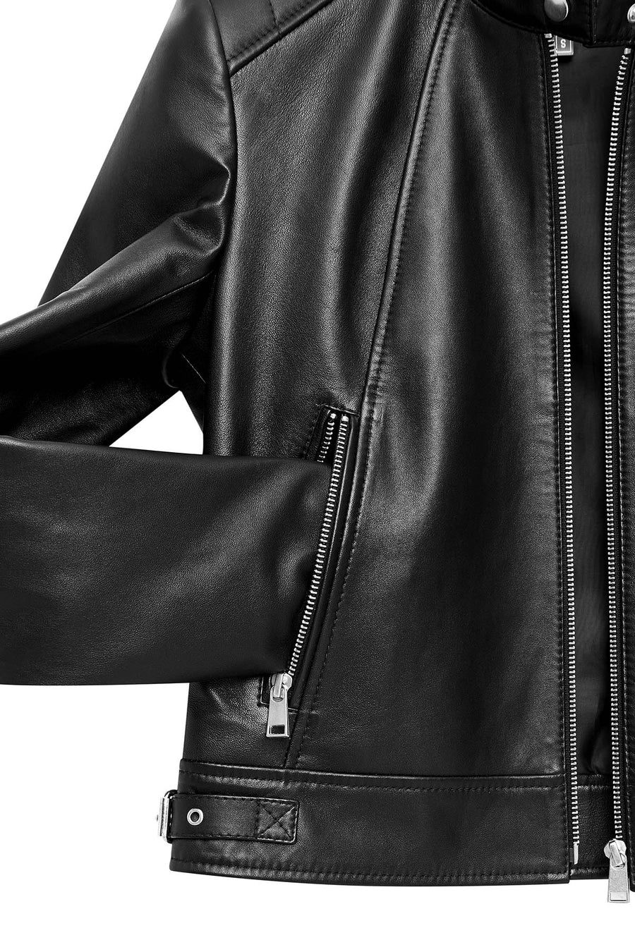 Missy Women's Black Short Leather Jacket
