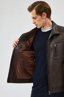Hugo Men's Mink Leather Jacket | Derimod