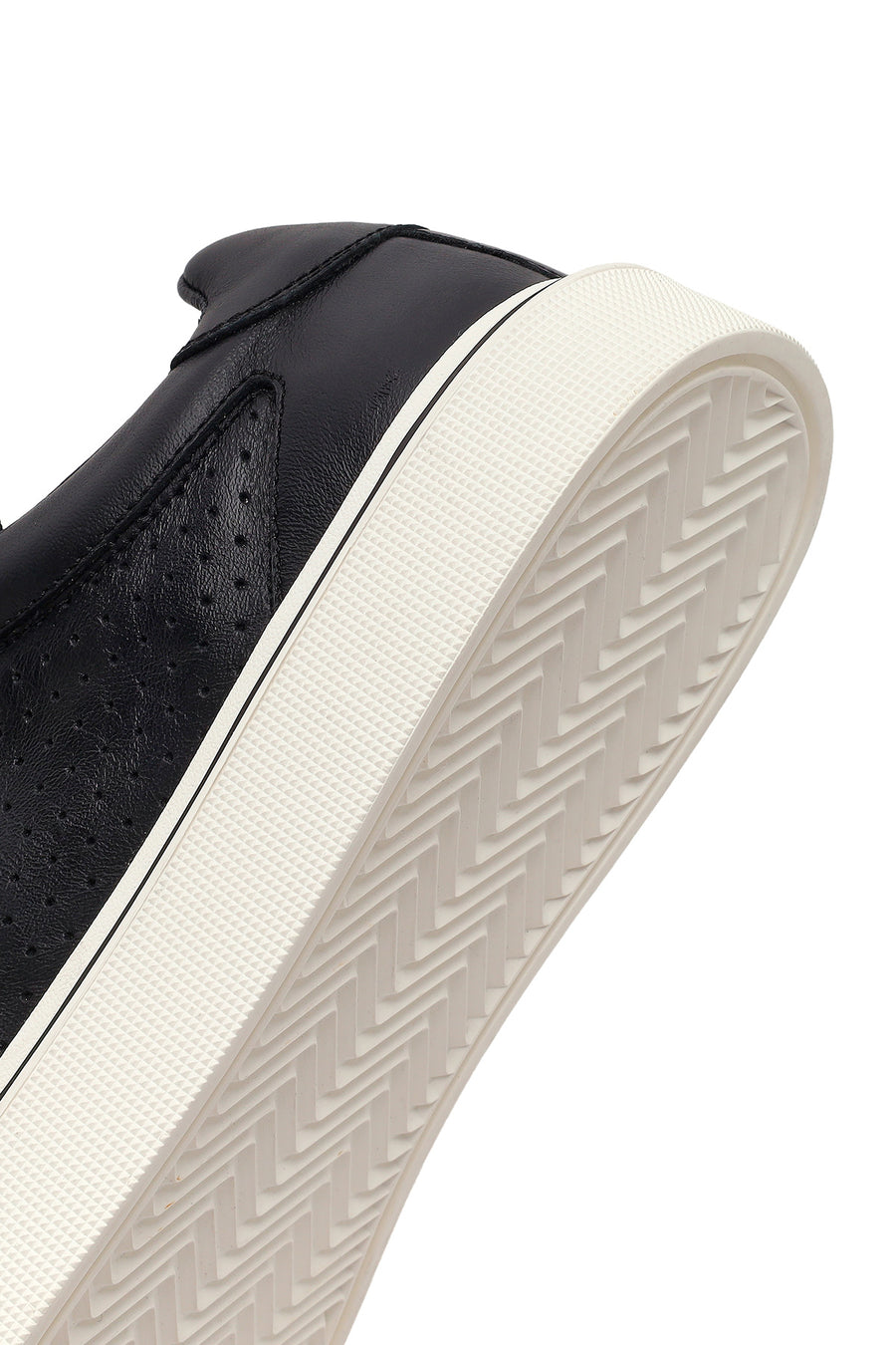 Erkek Siyah Bağcıklı Deri Sneaker