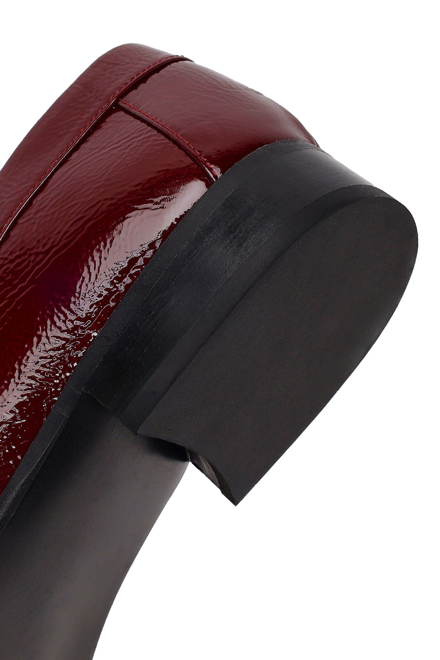 Kadın Bordo Deri Maskülen Loafer