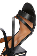 Women's Black Ankle Strap Thick Heeled Sandals | Derimod