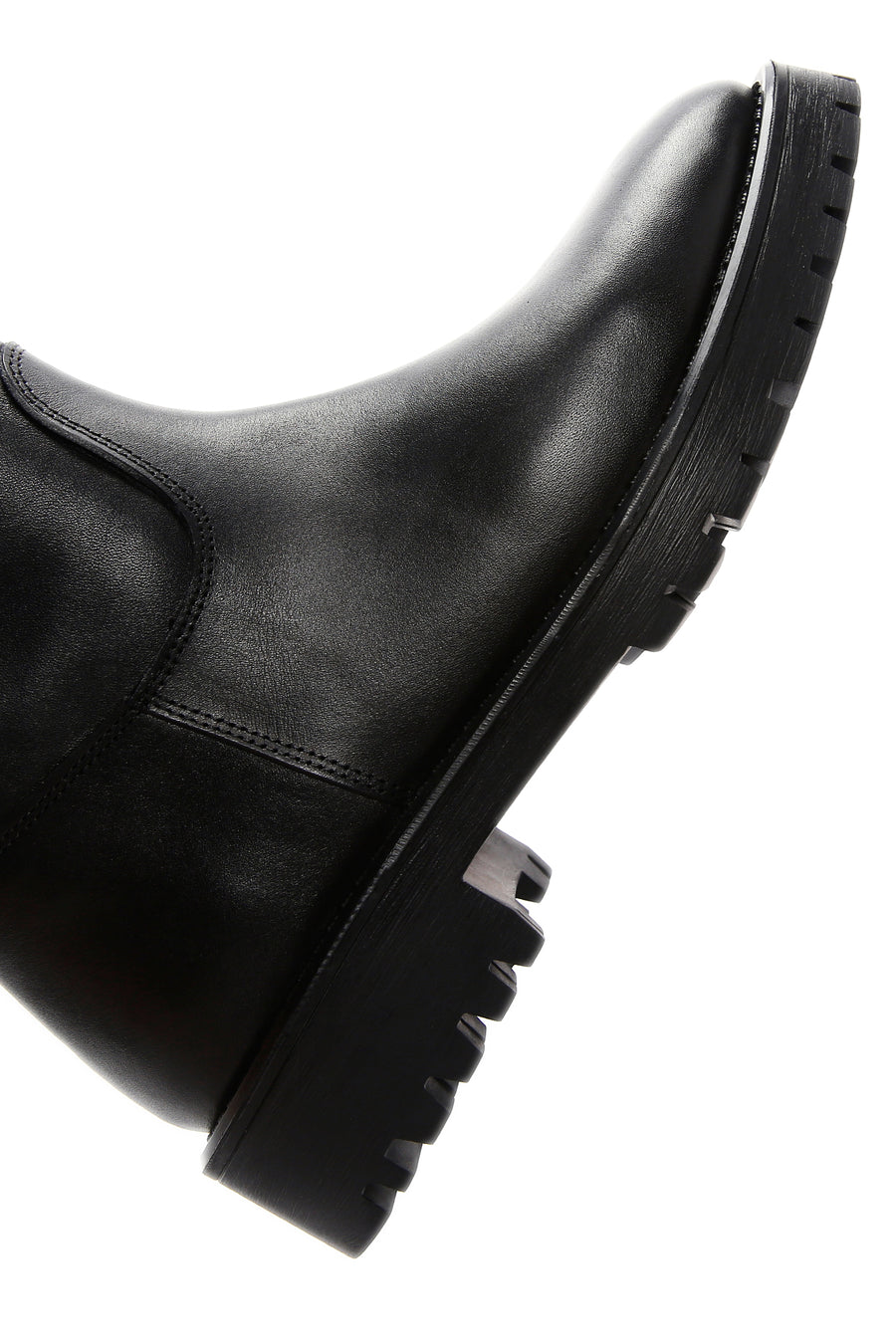 Women's Black Zippered Leather Boots