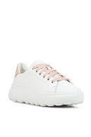 Geox Women's White Leather Spherica Ec4.1 Thick Soled Sneaker | Derimod