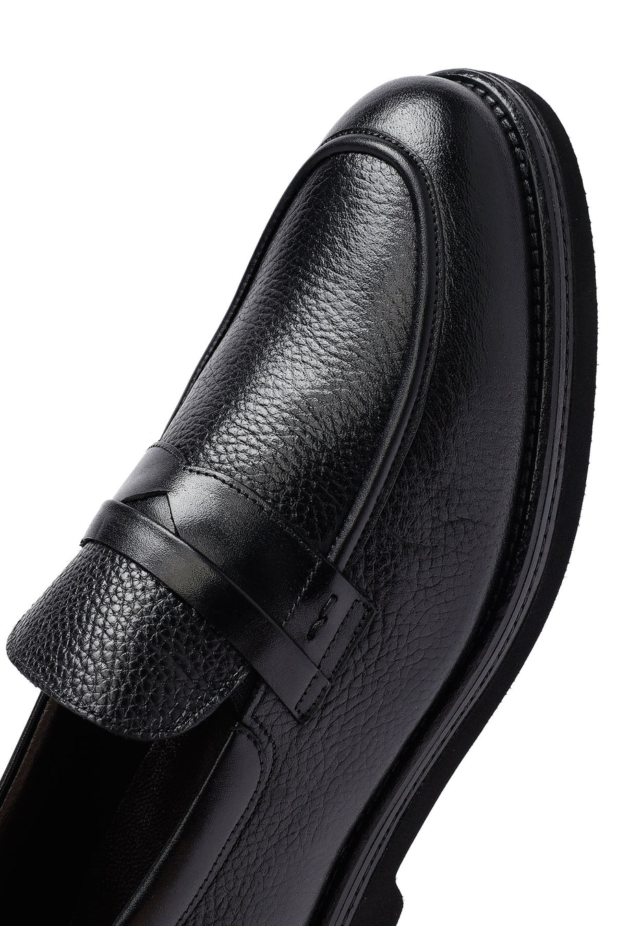 Male Black Leather Casual Loafers