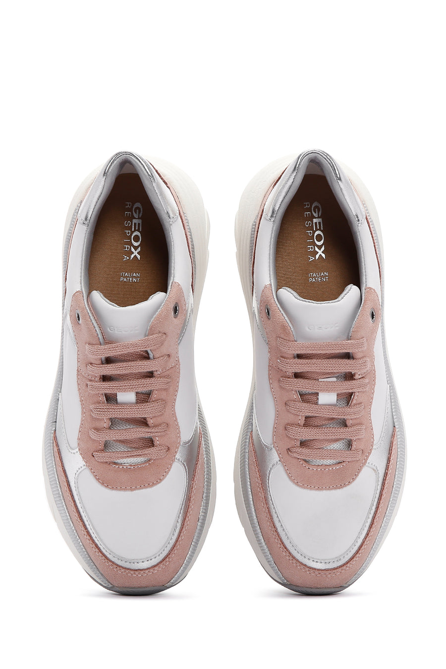 Geox Women's White D Diamanta Thick Soled Sneaker