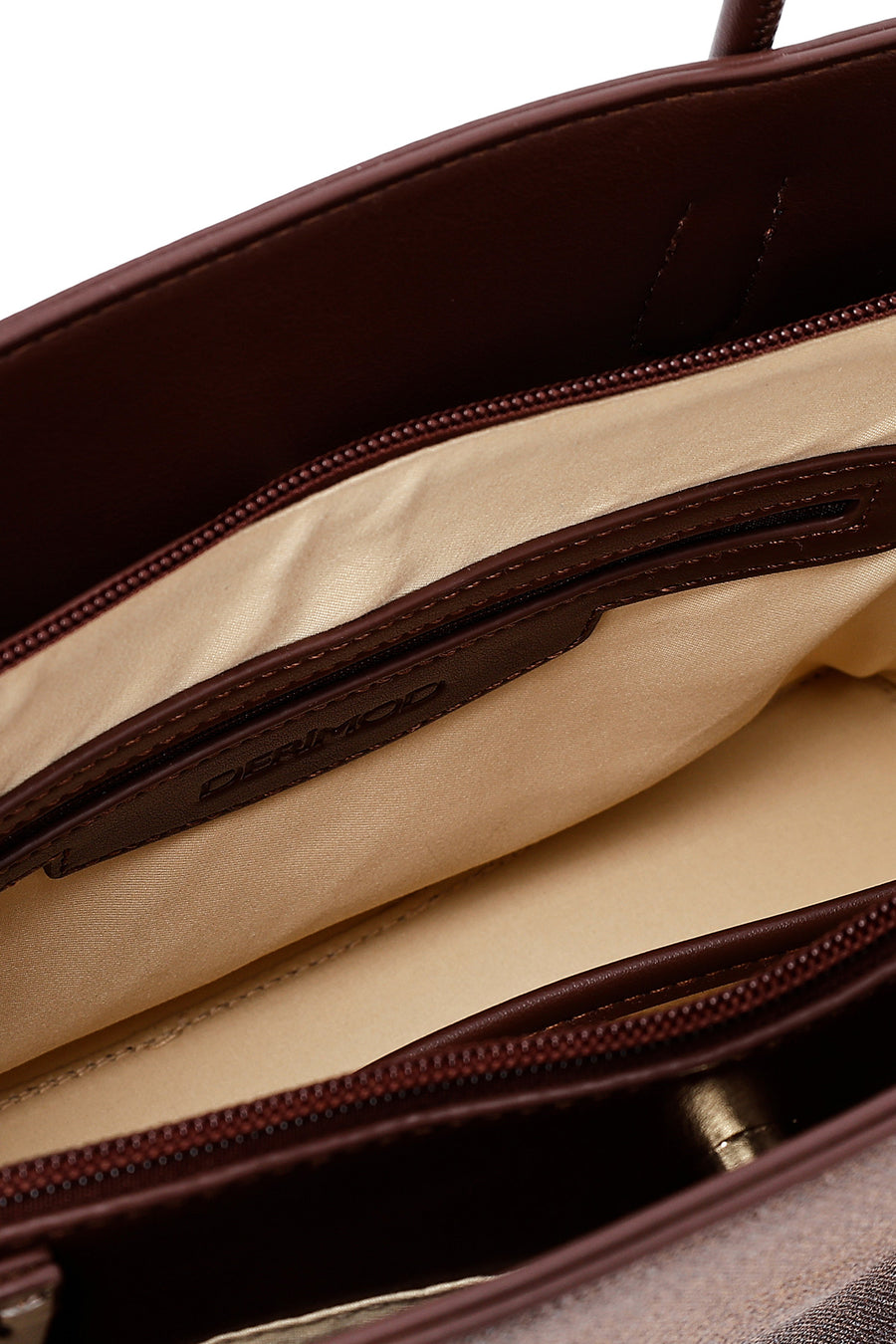 Woman Brown Long-Strap Printed Shoulder Bag