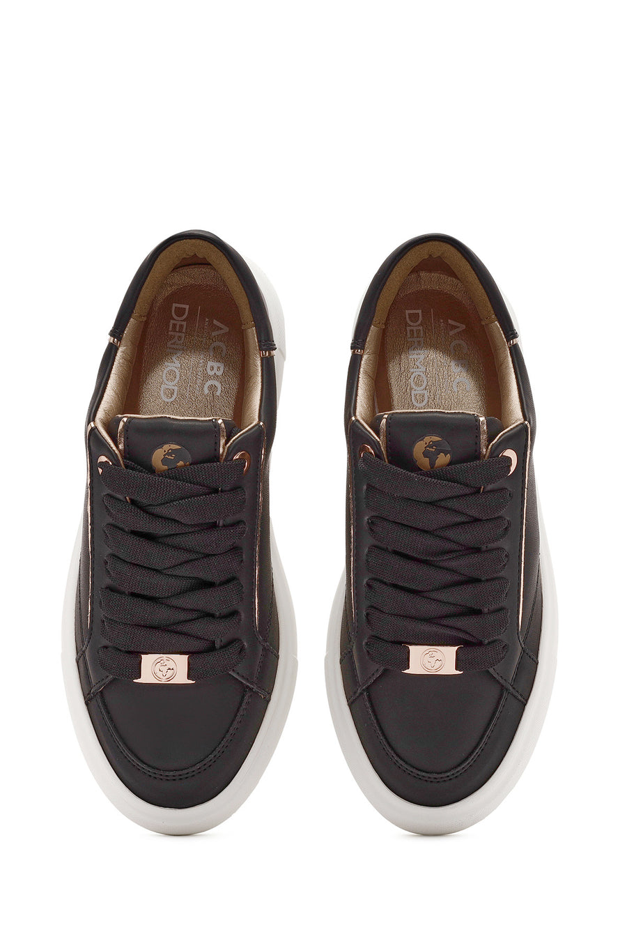 ACBC x Derimod Kadın Siyah Bağcıklı Kalın Tabanlı Sneaker