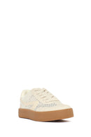 Women's Beige Lace-up Fabric Sneaker | Derimod