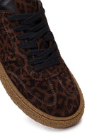 Women's Leopard Suede Leather Sneaker | Derimod