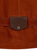 Capri Woman Cinnamon Shirt Collar Short Suede Leather Jacket | Derimod