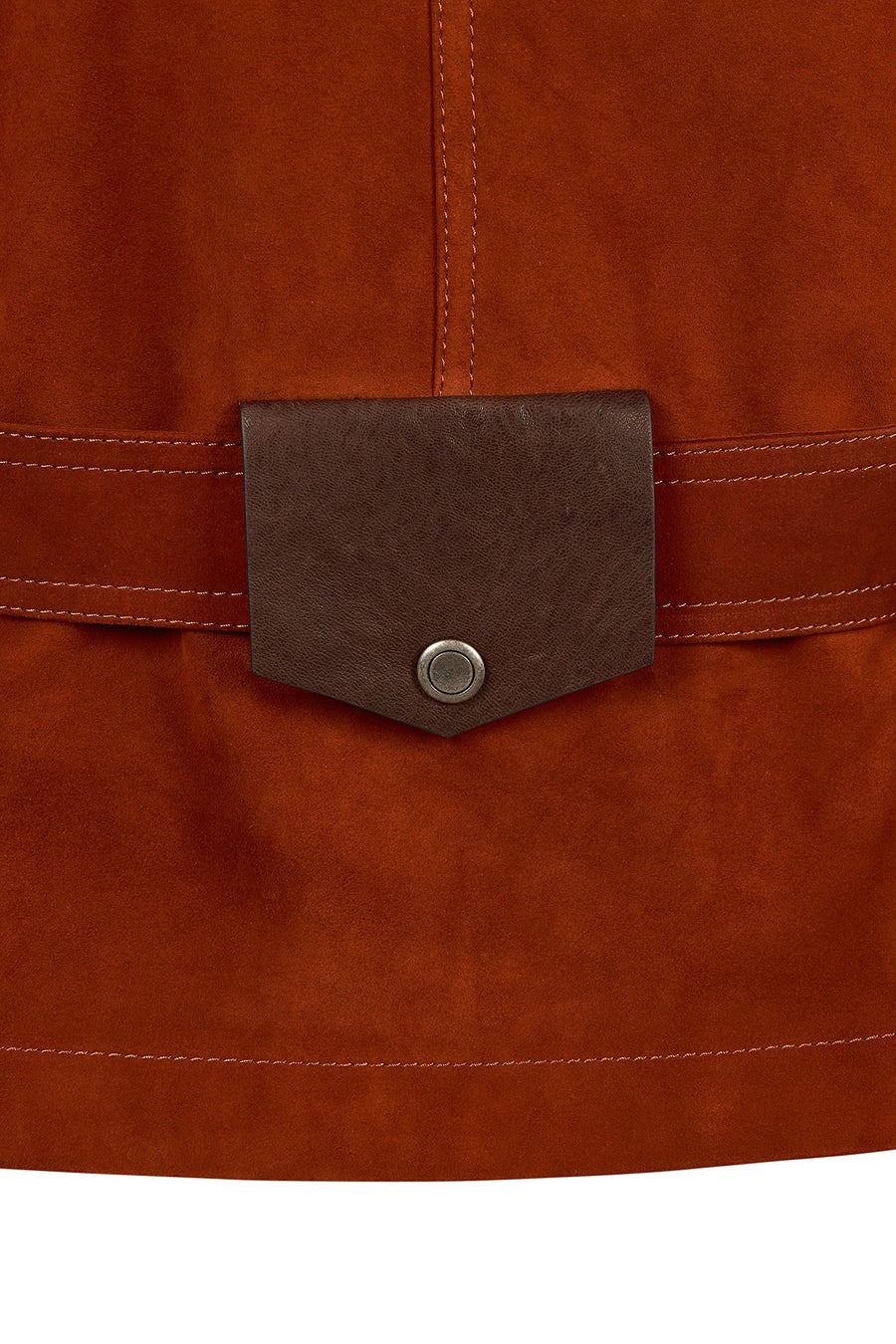 Capri Woman Cinnamon Shirt Collar Short Suede Leather Jacket
