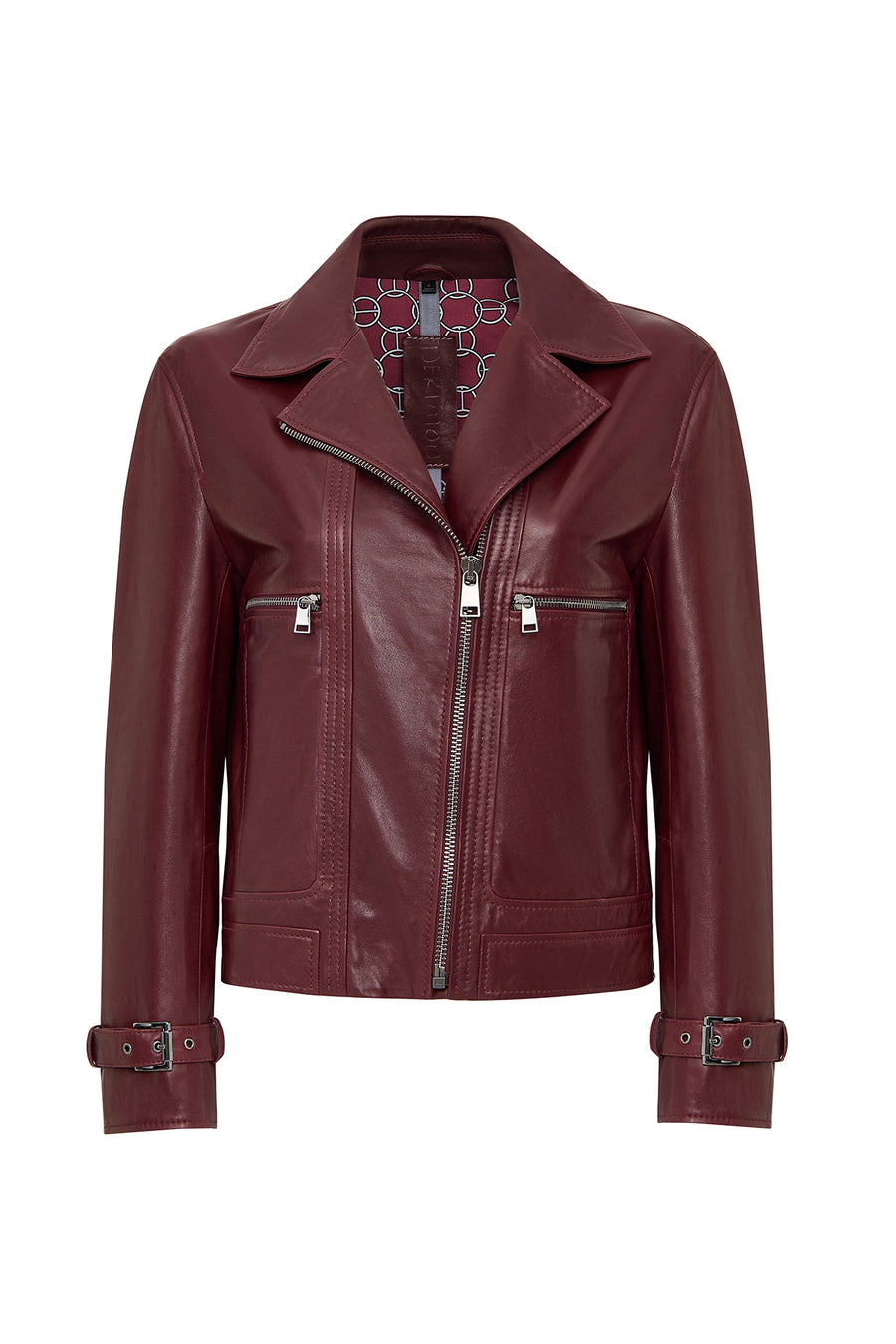 Paloma Kadın Bordo Kısa Oversize Biker Deri Ceket 25WGD5608VE | Derimod