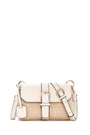Woman White Long-Strap Straw Shoulder Bag | Derimod