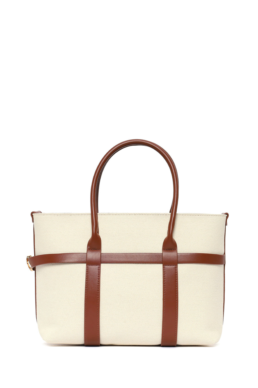 Woman Beige Long-Strap Shoulder Bag