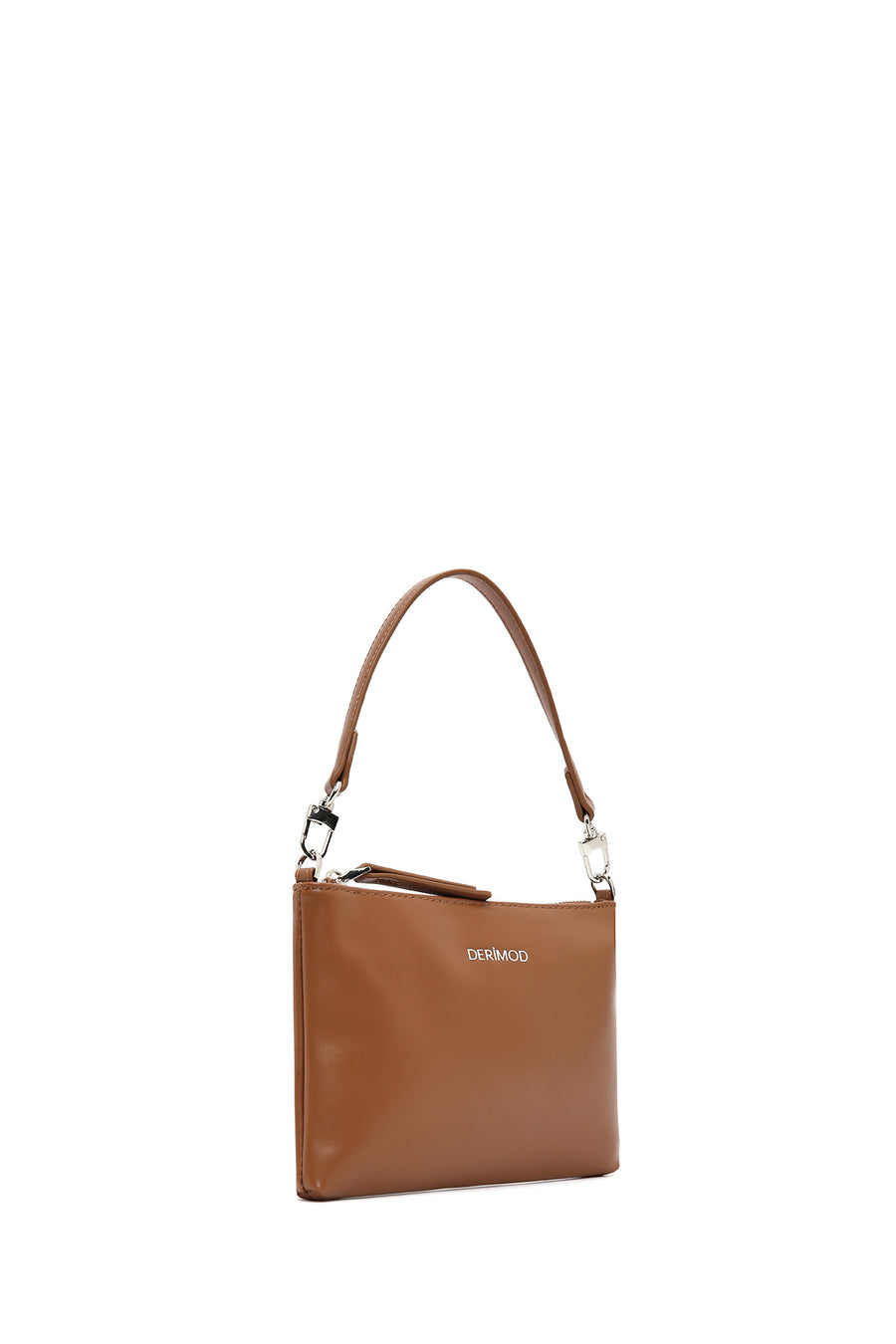 Women's Camel Long Strap Patterned Fabric Shoulder Bag
