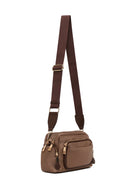 Woman Brown Fabric Mini Crossbody Bag | Derimod