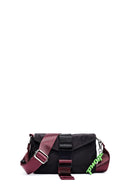 Women's Black Long Strap Mini Fabric Crossbody Bag | Derimod