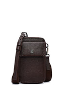 Men's Brown Leather Crossbody Bag | Derimod