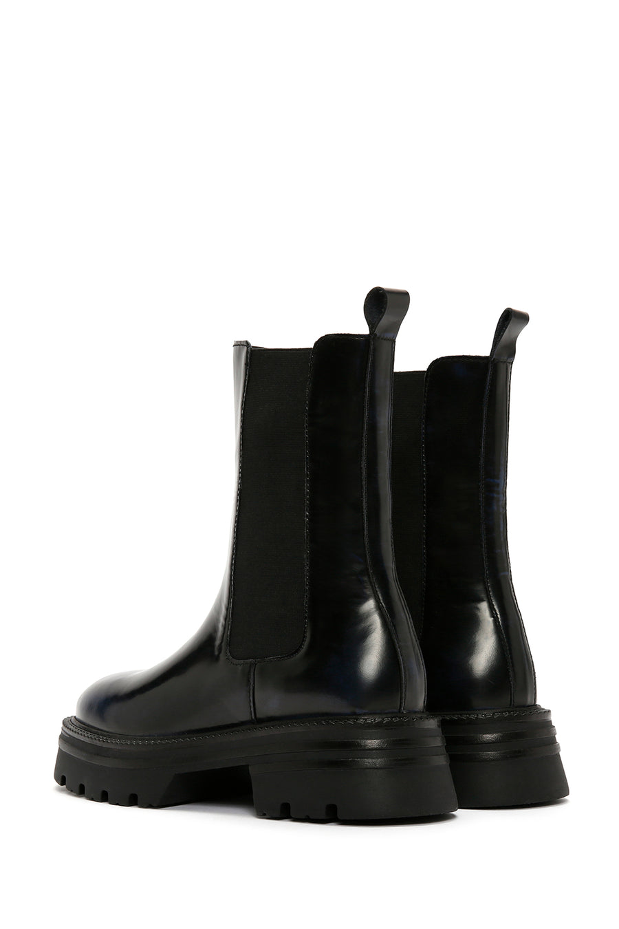 Women's Navy Blue Leather Chelsea Boots