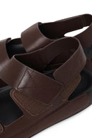 Male Brown Strapped Leather Sandals | Derimod