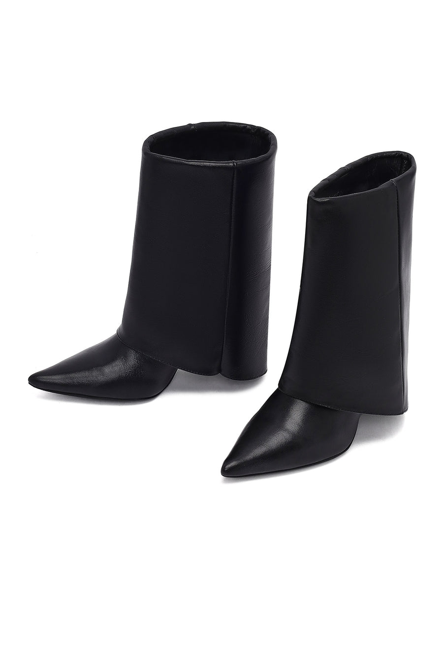 Woman Black Stiletto Heels Leather Boat
