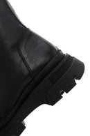 Women's Black Thick Soled Zippered Leather Comfort Boots | Derimod