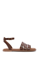 Women's Brown Ankle-Strap Leather Bodrum Sandals | Derimod