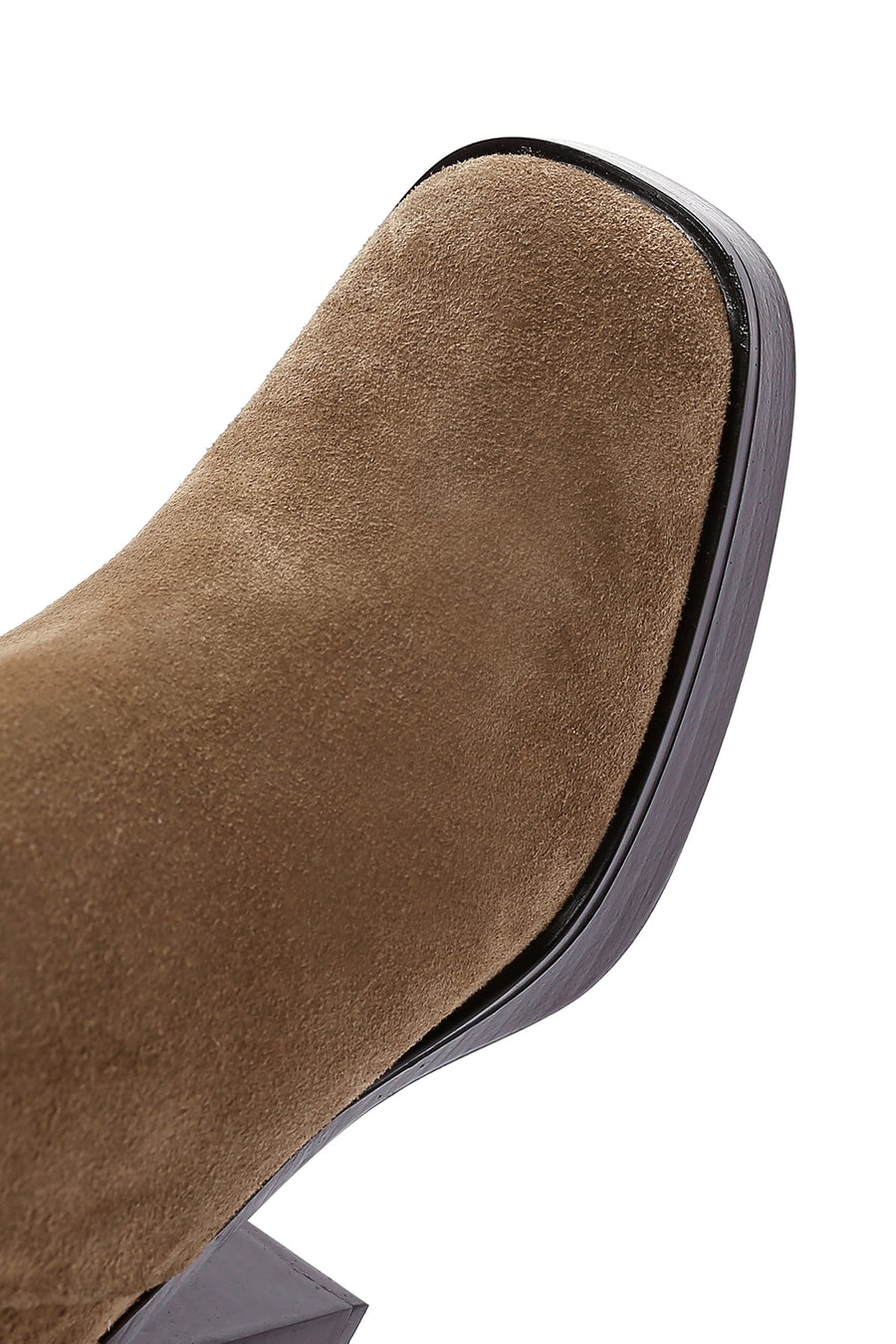 Women's Brown Suede Leather Heeled Boots