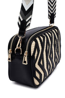 Women's Black Long Strap Patterned Crossbody Bag | Derimod