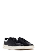 Erkek Siyah Bağcıklı Deri Sneaker | Derimod