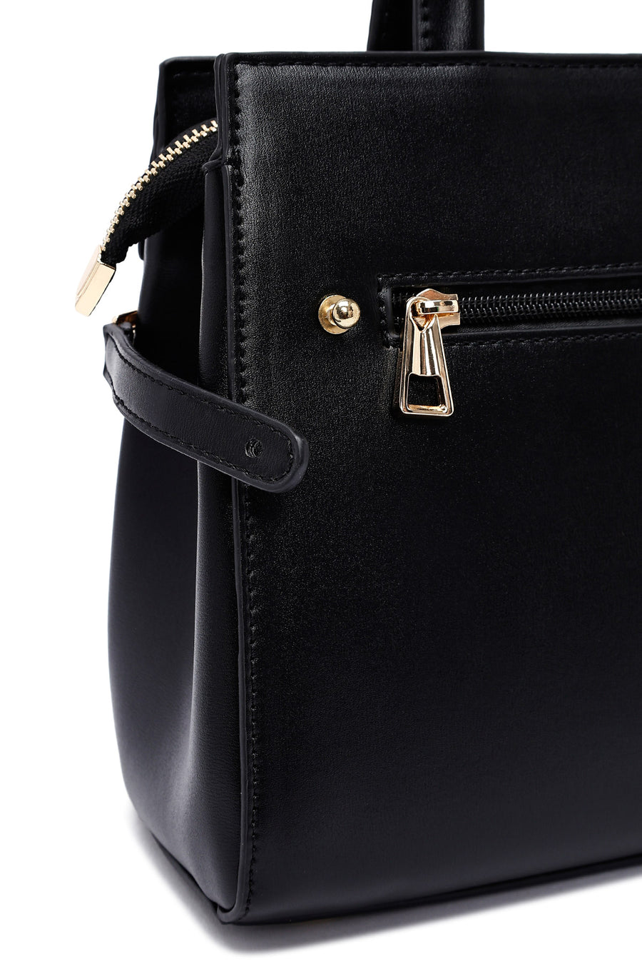 Women's Black Long Strap Chain Detailed Handbag