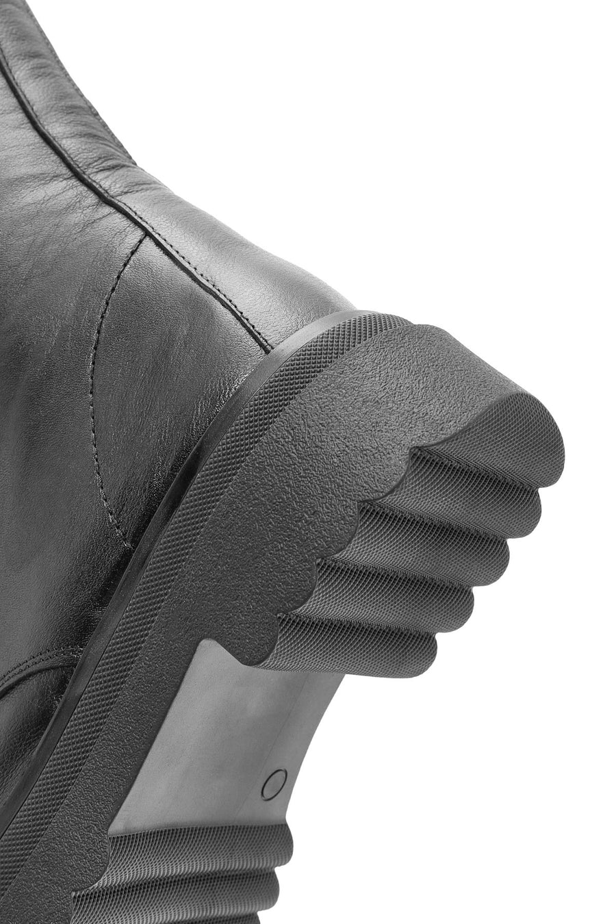 Women's Black Zippered Leather Boots