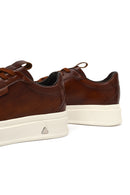 Male Brown Lace-Up Thick-Soled Leather Sneaker | Derimod