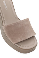 Woman Mink Thick-Soled Suede Slipper | Derimod
