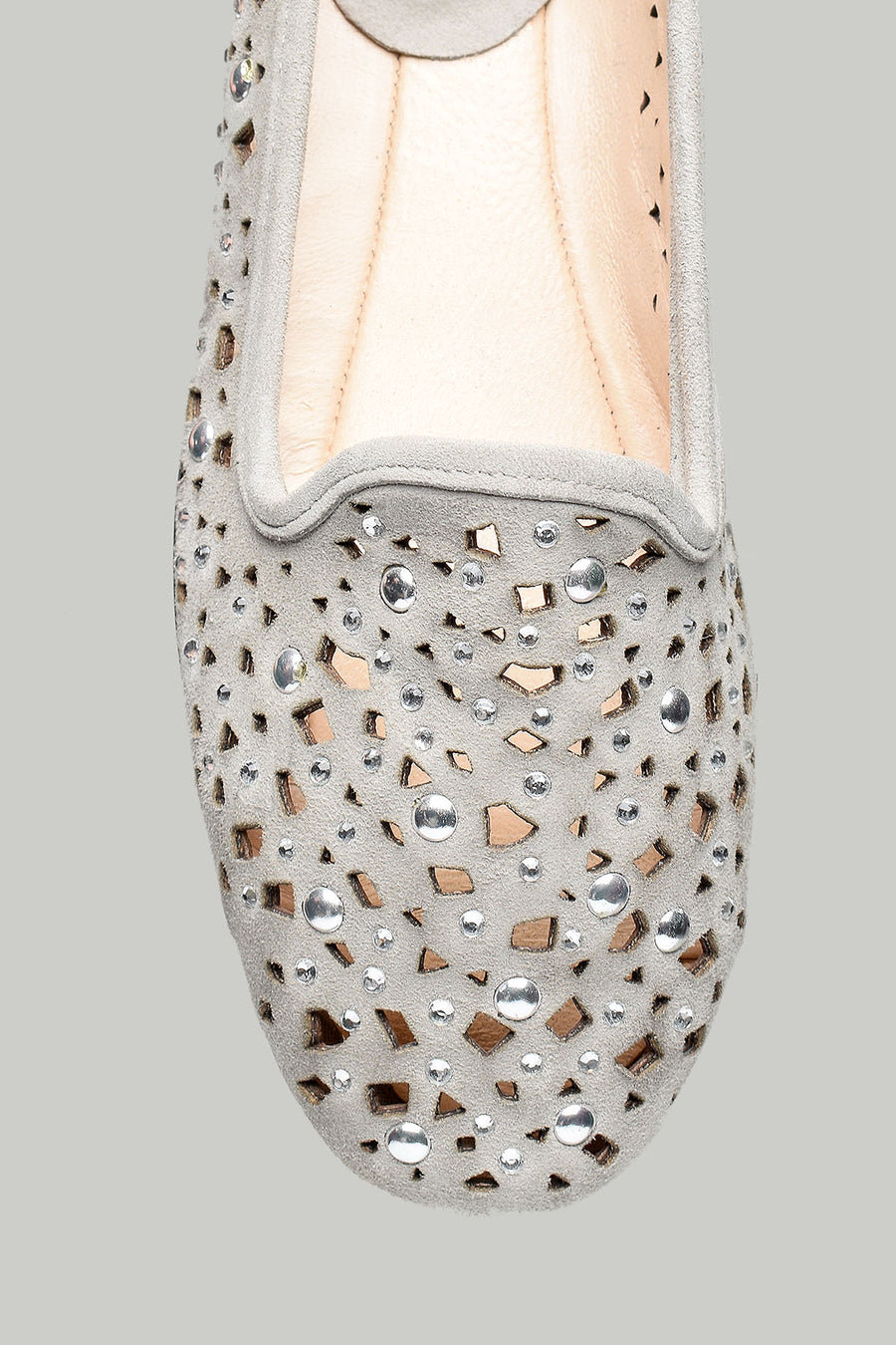 Suede Perforated Women's Leather Ballerinas