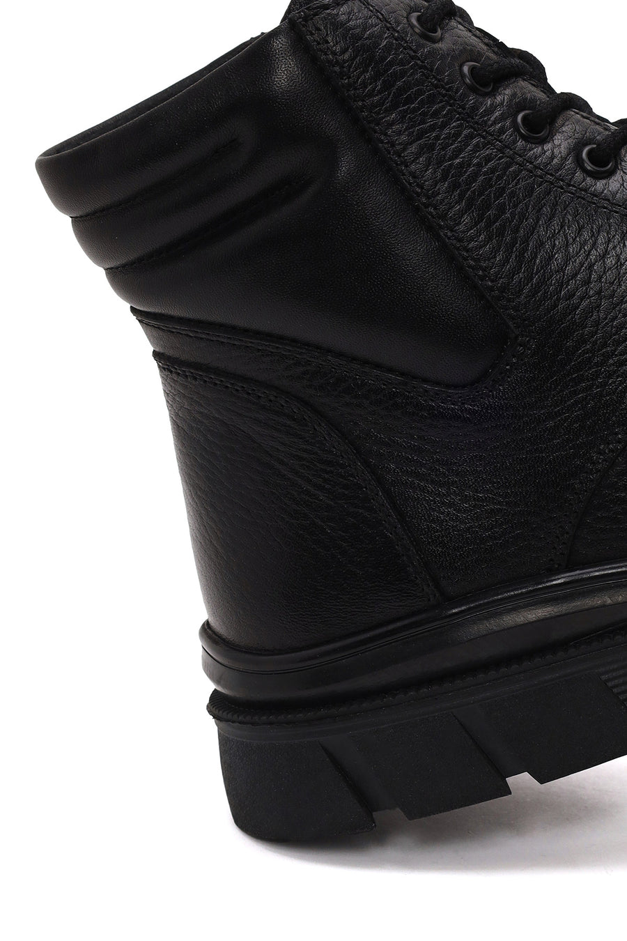 Male Black Zip Closure Leather Combat Boots