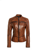 Eva Women's Leather Jacket | Derimod