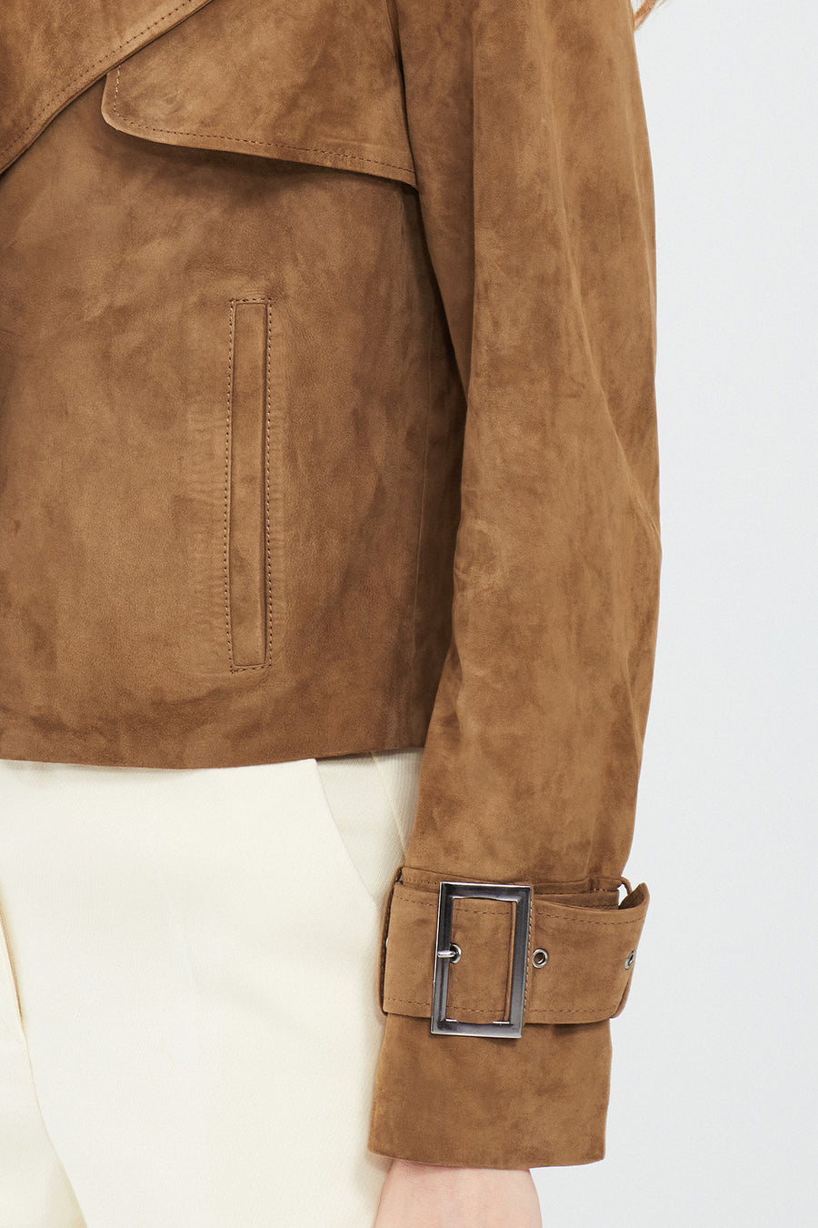 Portofino Woman Camel Suede Leather Jacket