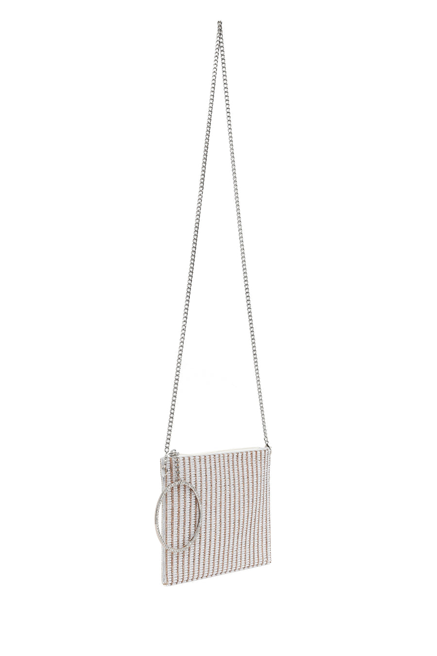 Woman Gold Chain Strap Embellished Evening Bag