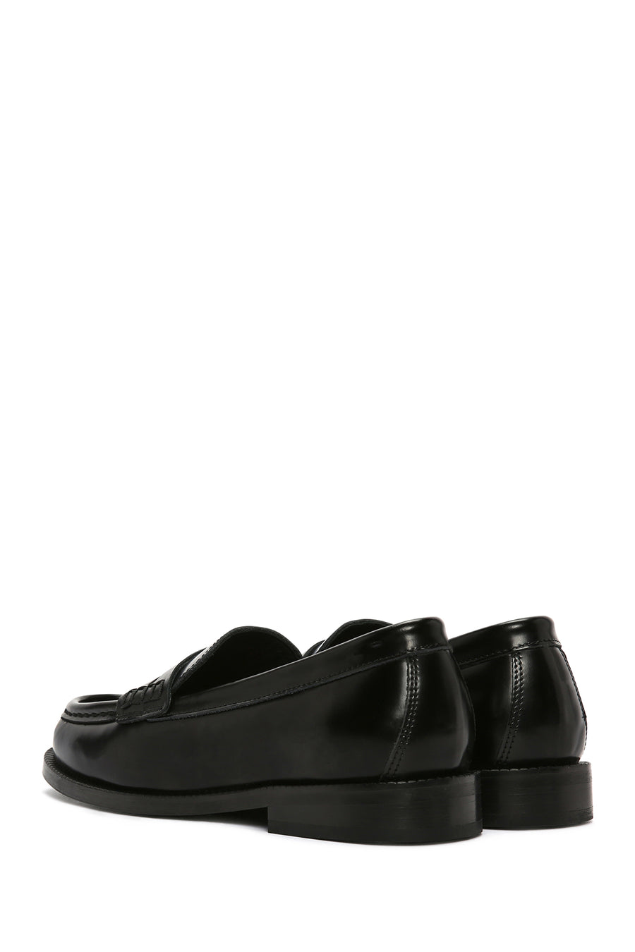 Women's Black Leather Masculine Loafer