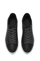 Men's Black Lace-up Leather Sneaker | Derimod