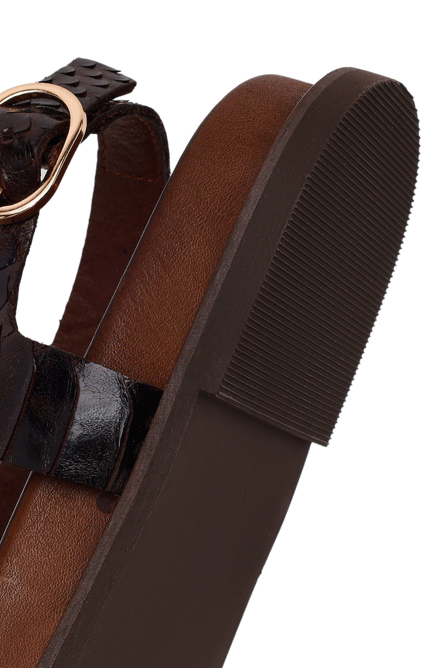 Woman Brown Leather Flip-Flop Sandal